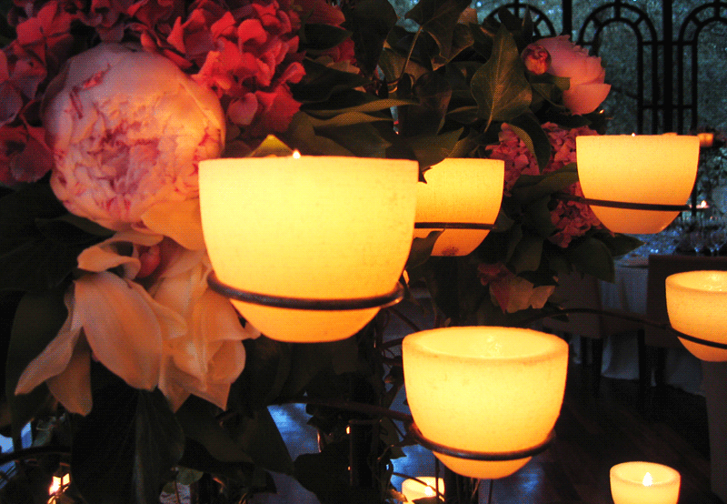 velas y flores
